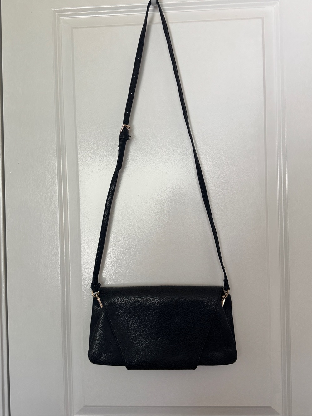 Urban Expressions Black Textured Leather Envelope style Bag